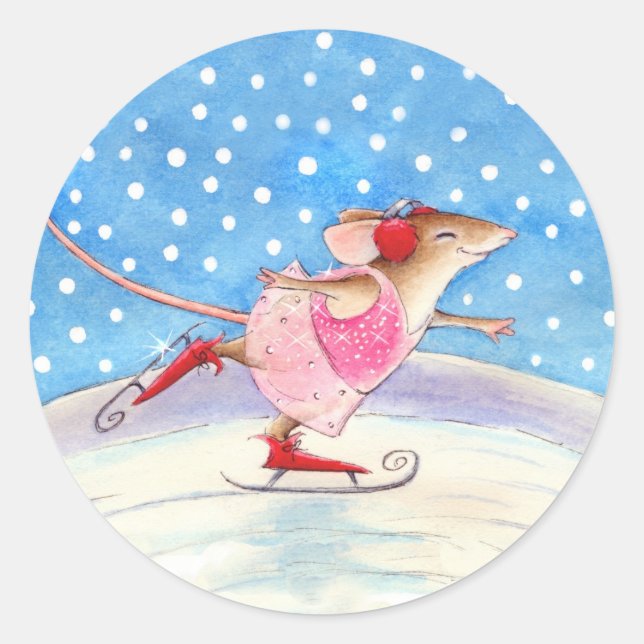 Cute Skating Mouse Stickers (Front)
