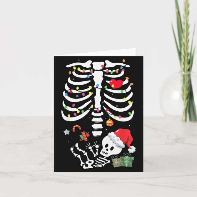 Cute Skeleton Baby Xmas Maternity Mom Pregnancy Ch Card (Front)