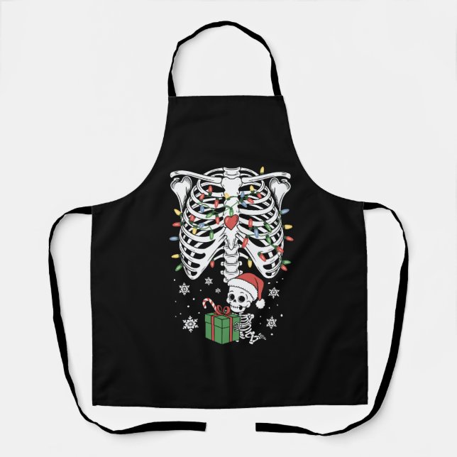 Cute Skeleton Baby Xmas Maternity Mum Pregnancy  Apron (Front)