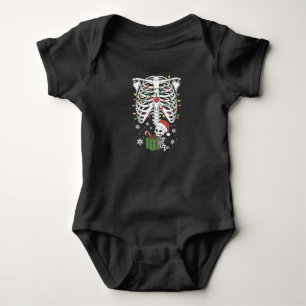 Cute Skeleton Baby Xmas Maternity Mum Pregnancy Bodysuit