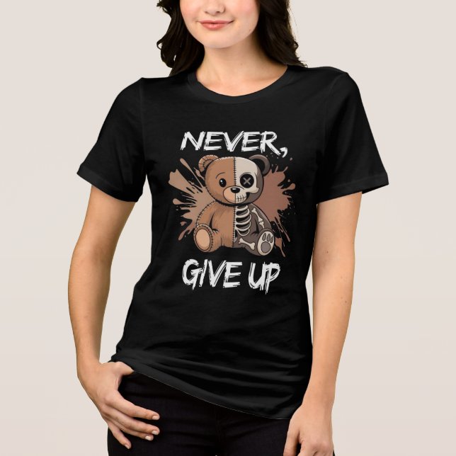 Cute Skeleton Bear Tri-Blend Shirt (Front)