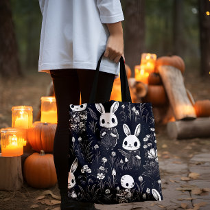 Cute Skeleton Bunnies Halloween Tote Bag