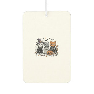 Cute Skeleton Cats Halloween Vintage Engraving Shi Car Air Freshener