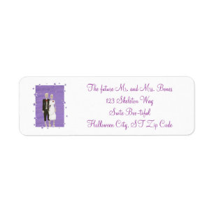 Cute Skeleton Couple Halloween Wedding Address