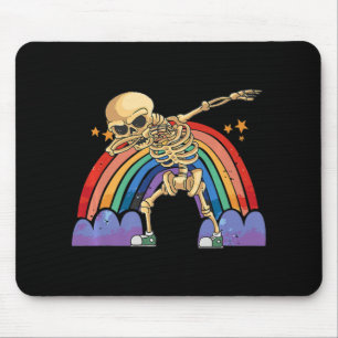 Cute Skeleton Dabbing Lazy Halloween Costume Skull Mouse Mat