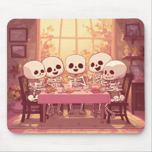 Cute Skeleton Dinner Party - Mousepad
