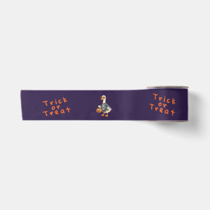 Cute Skeleton Duck Halloween Party Satin Ribbon