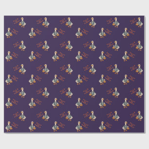 Cute Skeleton Duck Halloween Party Wrapping Paper