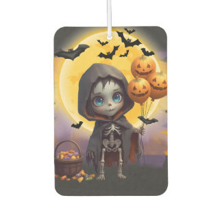 Cute Skeleton Girl with Balloons and Sweets Car Air Freshener