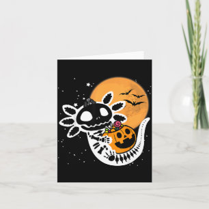 Cute Skeleton Halloween Axolotl Card