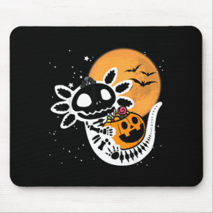 Cute Skeleton Halloween Axolotl Mouse Mat