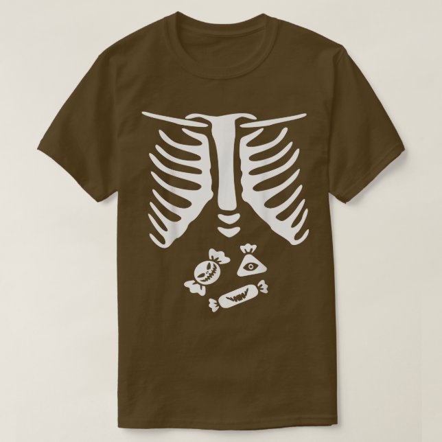 Cute Skeleton Halloween Candy  T-Shirt (Design Front)