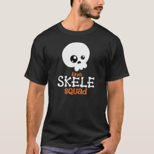 Cute Skeleton Halloween Family Matching Orange T-Shirt