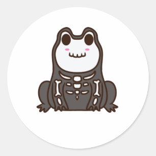 Cute Skeleton Halloween Frog Classic Round Sticker