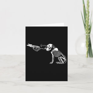 Cute Skeleton Hand Boop Dog Funny Halloween 1 Card