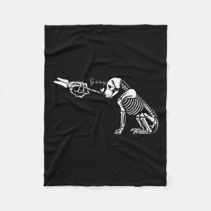 Cute Skeleton Hand Boop Dog Funny Halloween 1 Fleece Blanket