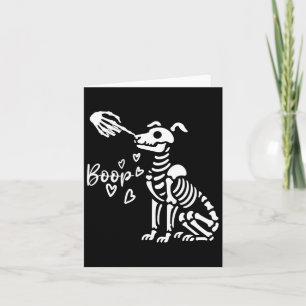 Cute Skeleton Hand Boop Dog Funny Halloween  Card