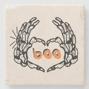 Cute Skeleton Hands Marriage Halloween Stone Coaster
