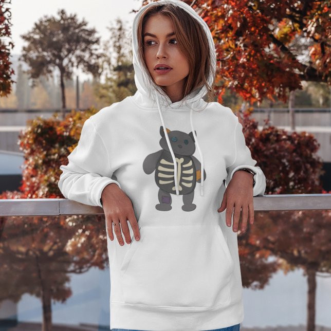 Cute Skeleton Kitty Cat Halloween Hoodie (Creator Uploaded)