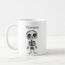 Cute Skeleton Personalised Halloween Mug