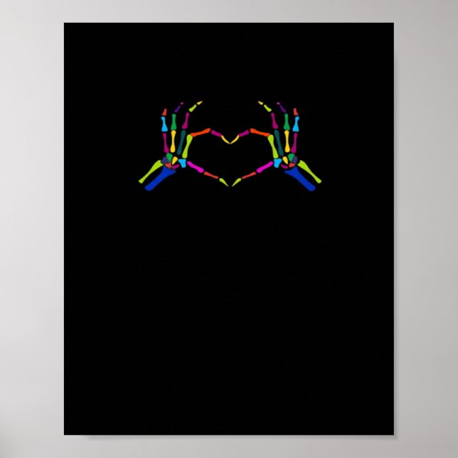 Cute Skeleton Sign Colourful Halloween Classic (Front)