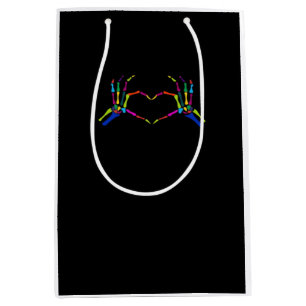 Cute Skeleton Sign Colourful Halloween Classic Medium Gift Bag