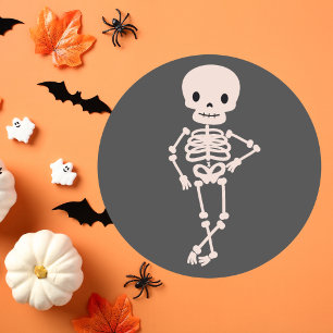 Cute Skeleton Simple Modern Halloween Sticker