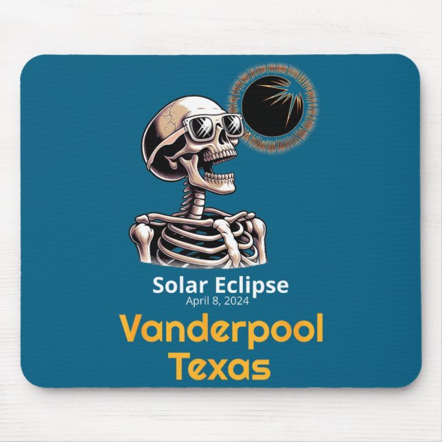 Cute Skeleton Solar Eclipse Vanderpool Texas Mouse Mat (Front)