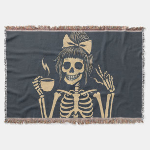 Cute skeleton Throw blanket