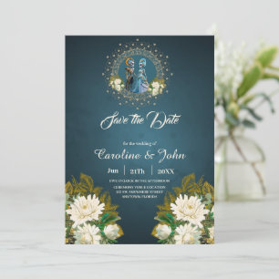Cute Skeleton Wedding Couple Gothic Style Save The Date