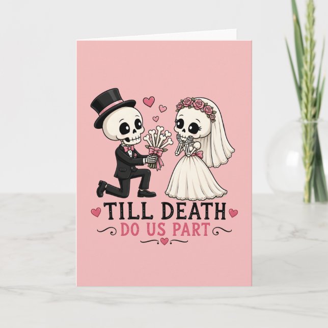 Cute Skeleton Wedding Proposal Card (Front)