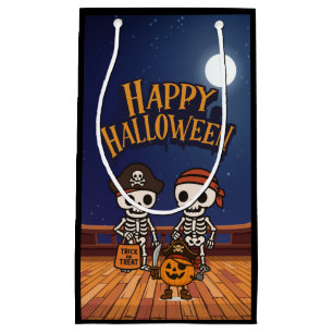 cute, skeletons and pumpkin Halloween Small Gift Bag