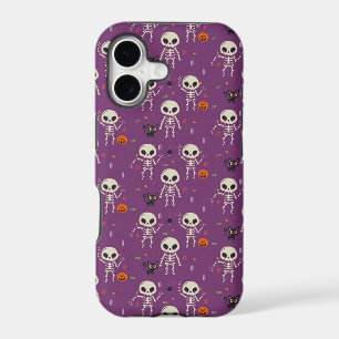 Cute Skeletons Halloween Pattern Purple