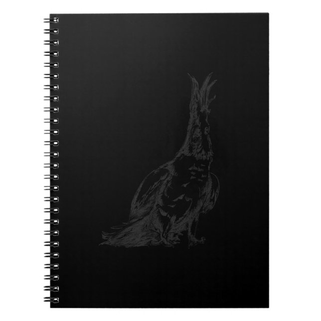 Cute Sketch Bird Tropical Jungle Macaw Parrot Cost Notebook (Front)