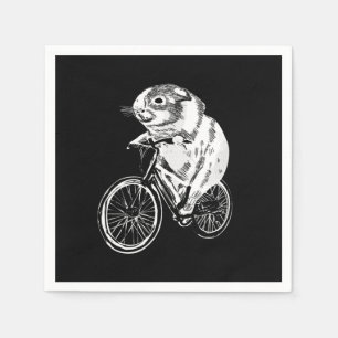 Cute Sketch Guinea Pig Bicycle Cute Pet Lover Napkin
