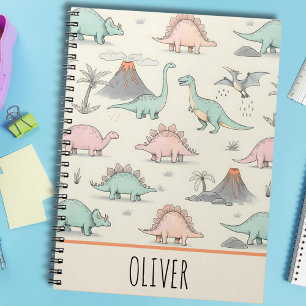Cute Sketchy Dinosaurs at Jurassic Land Notebook