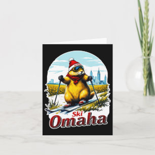 Cute Ski Adventure In Omaha Groundhog Prairie Dog Card