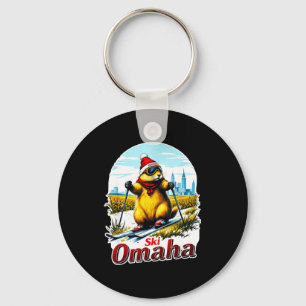 Cute ski adventure in omaha groundhog prairie dog key ring