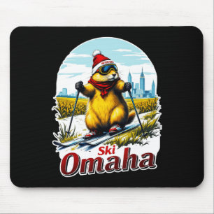 Cute Ski Adventure In Omaha Groundhog Prairie Dog Mouse Mat