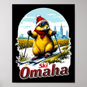 Cute Ski Adventure In Omaha Groundhog Prairie Dog Poster
