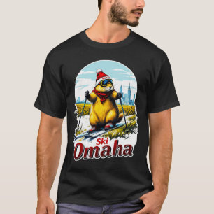 Cute Ski Adventure In Omaha Groundhog Prairie Dog T-Shirt