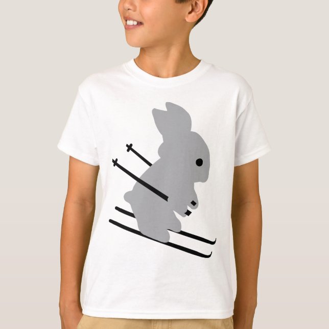 cute ski bunny  snow skiing T-Shirt (Front)
