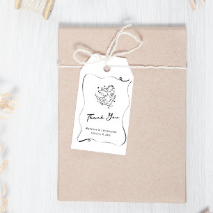 Cute Ski Cupid Winter Wedding Photo Gift Tags