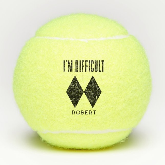 Cute Ski Love Keepsake Personalised Tennis Balls (Front)