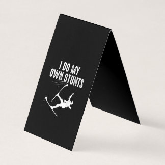 Cute Skiing | Best I Do My Own Stunts Gift Business Card