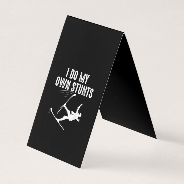 Cute Skiing | Best I Do My Own Stunts Gift Business Card (Front)