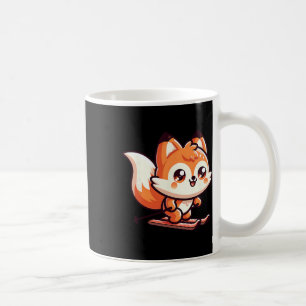 Cute Skiing Fox Kawaii Alpine Slope Winter Fun Coffee Mug