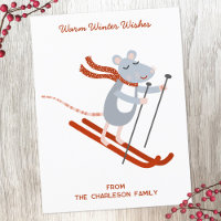 Cute Skiing Mouse Personalised