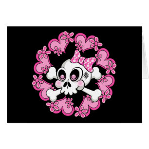 Cute Skull and Hearts