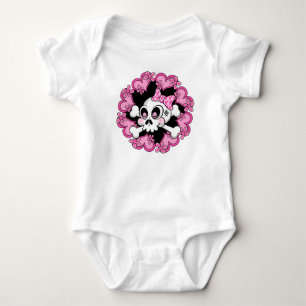 Cute Skull and Hearts Baby Bodysuit